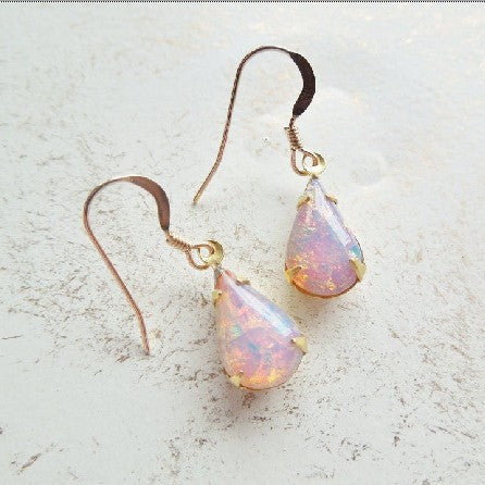 Opal-Look Teardrop Drop Earrings