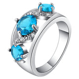 Aqua CZ Swirl Drop Jewelry Set
