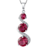 Ruby-Red CZ Swirl Drop Jewelry Set