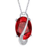 Ruby-Red Oval CZ Swirl Jewelry Set
