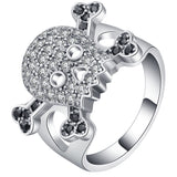 Pavé CZ Skull and Crossbones Ring