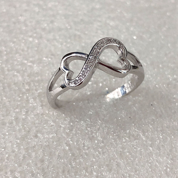 Pavé Infinity Heart Ring
