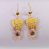 Sunflower Medallion Chain Drop Earrings