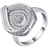 Baguette CZ Spiral Teardrop Statement Ring