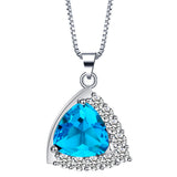 Aqua Trillion CZ Halo Jewelry Set