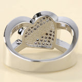 Red CZ Stripe Pavé Leaf Wrap Ring