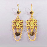 Sunflower Medallion Chain Drop Earrings