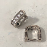 Channel CZ Square Huggie Earrings