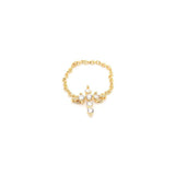 Dainty CZ Cross Chain Ring