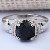 Black CZ Skull Gallery Solitaire Ring