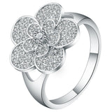 Pavé CZ Flower Blossom Statement Ring