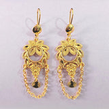 Sunflower Medallion Chain Drop Earrings