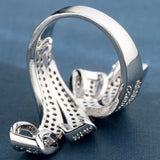 Pavé CZ Folded Ribbon Statement Ring