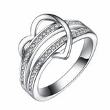 Heart Wave CZ Accent Band Ring