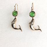 Dolphin Green Bead Necklace and Earrings Set