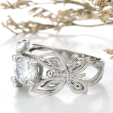 Round CZ Butterfly Openwork Ring