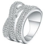 Pavé CZ Crisscross Triple Band Ring
