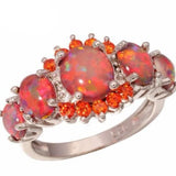 Orange Opal-Look Five-Stone Cluster Ring