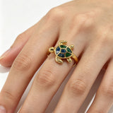 Enamel Sea Turtle Open Ring