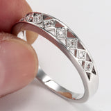 Openwork Lattice Pattern CZ Band Ring