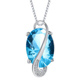 Aqua Oval CZ Swirl Wrap Jewelry Set