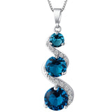 Aqua CZ Swirl Drop Jewelry Set