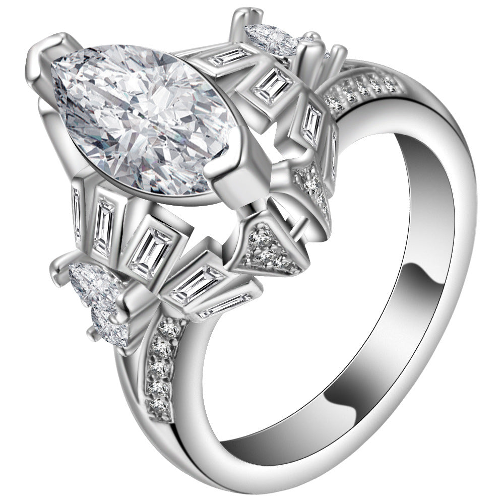 Marquise CZ Art Deco Baguette Ring