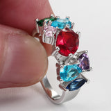 Multicolor Mixed-Cut CZ Cluster Ring