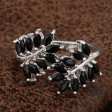 Black Marquise CZ Leaf Branch Wrap Ring