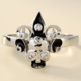 Black Enamel Bubble Cluster CZ Ring