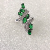 Pink Oval CZ Cascade Bypass Ring