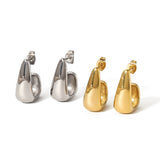 Chunky Gold Teardrop Hoop Earrings