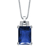 Sapphire-Blue Emerald-Cut CZ Jewelry Set