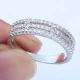 Triple Row CZ Pave Band Ring