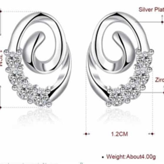 Polished Swirl Oval Pavé CZ Earrings