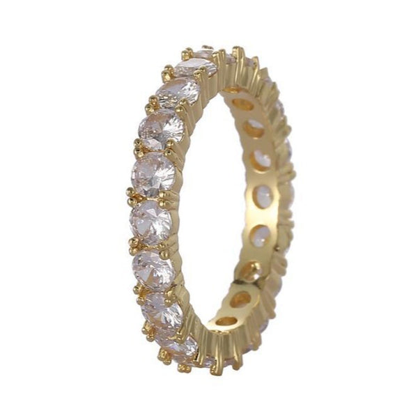Round CZ Full Eternity Band Ring