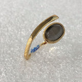 Labradorite-Look Oval Bezel Stone Ring