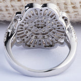 Pavé Baguette CZ Rose Flower Statement Ring