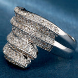Pavé CZ Layered Wing Wrap Ring
