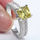 Yellow Princess CZ Channel-Set Ring
