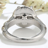 Black Round CZ Spiral Halo Ring