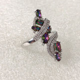 Pink Oval CZ Cascade Bypass Ring