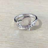 Open Heart Pavé CZ Band Ring