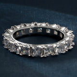 Square CZ Claw-Set Eternity Band Ring