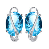Aqua Oval CZ Swirl Wrap Jewelry Set