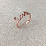 Script Love Word Ring