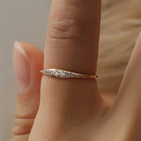 Dainty Pavé Tapered Rose-Tone Band Ring