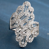 Pavé CZ Openwork Swirl Wide Ring