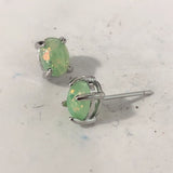 Opal-Look Oval Prong Stud Earrings