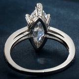 Marquise CZ Solitaire Pavé Band Ring